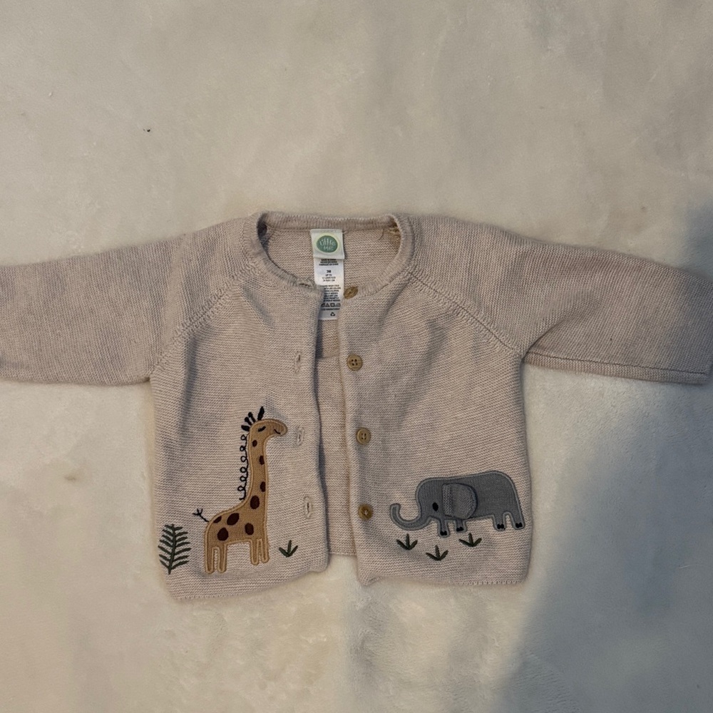Soft Beige Knit Baby Cardigan